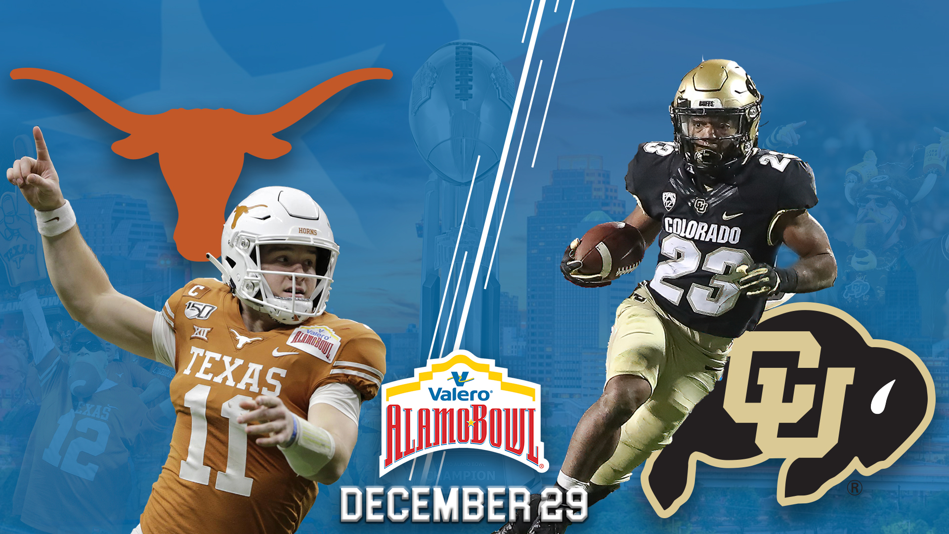 Valero Alamo Bowl matchup graphic Valero Alamo Bowl